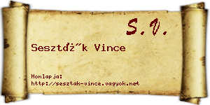Seszták Vince névjegykártya
